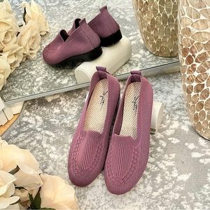 SPATI Women's Knitted Flat Shoes Comfort Loafers Women Footwear Slip